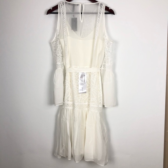 BCBGMaxAzria Evee Cold Shoulder Silk Lace Dress XXS - Picture 5 of 8